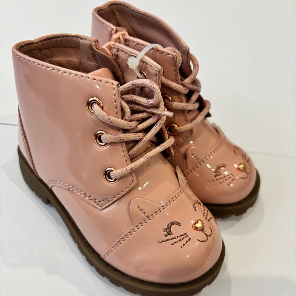 New Wonder Nation glossy pink casual boot. Infant size 5.